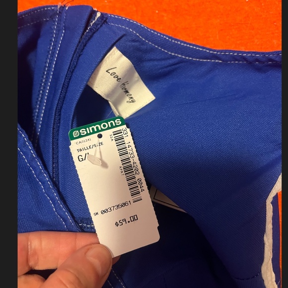 Love and Harmony slate blue contrasting seams denim bustier corset top NWT - Picture 8 of 14